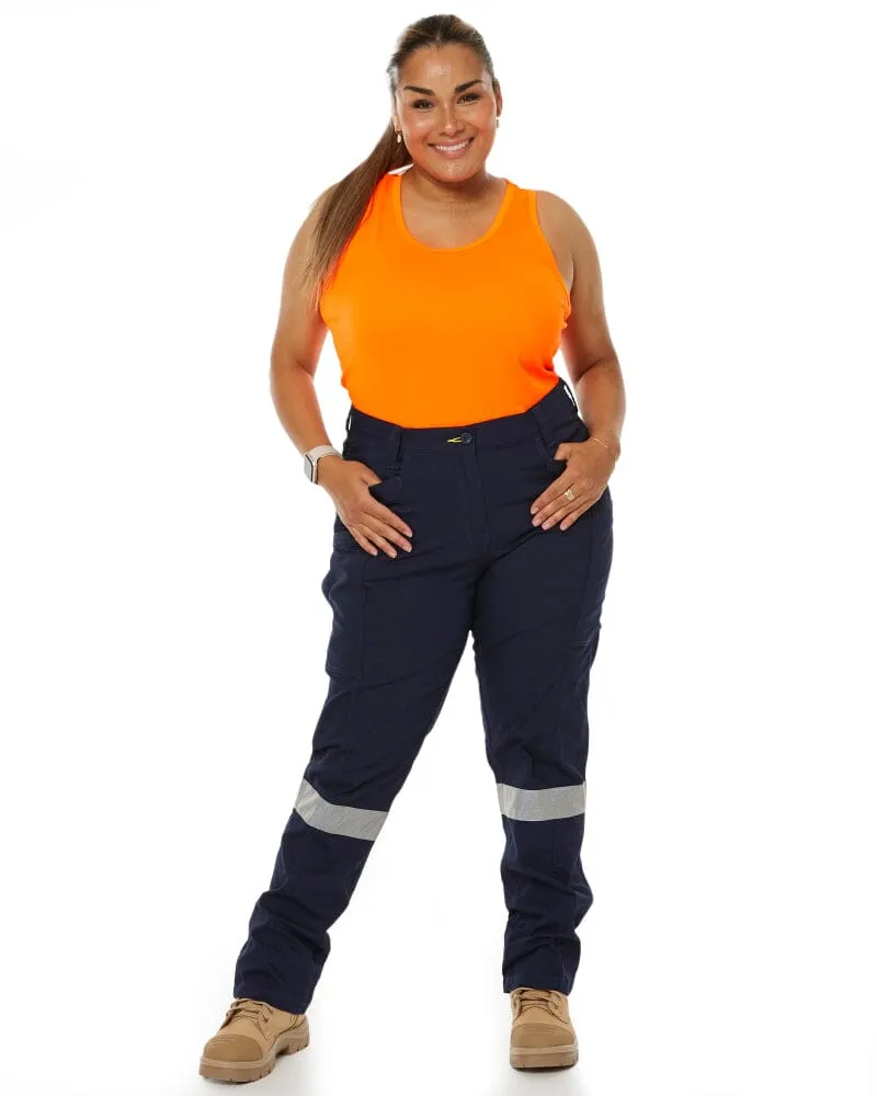 Womens X Airflow Taped Stretch Ripstop Vented Cargo Pant - Navy/Orange