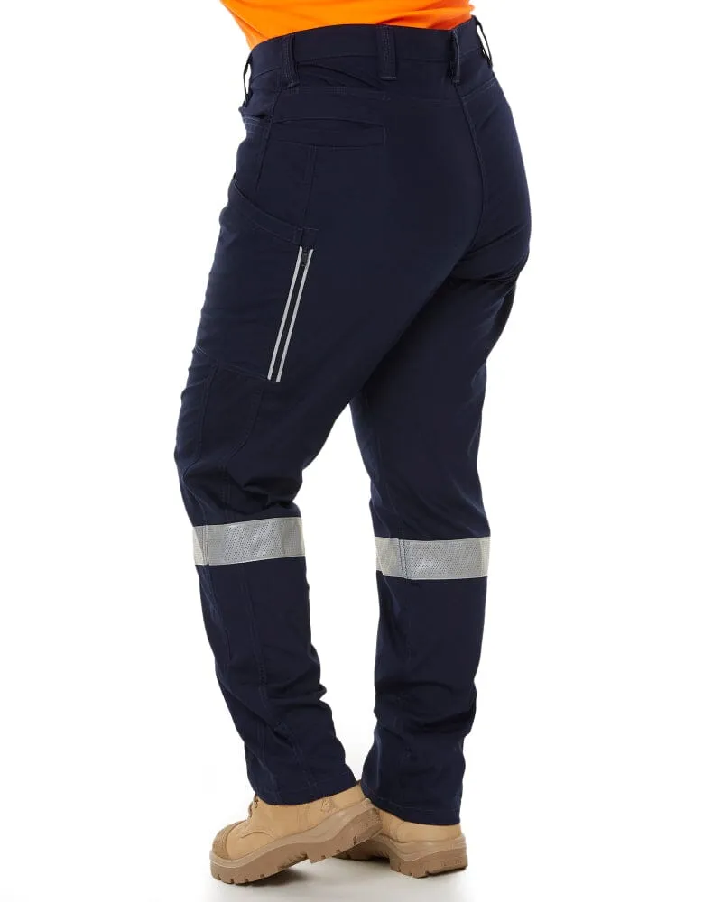 Womens X Airflow Taped Stretch Ripstop Vented Cargo Pant - Navy/Orange