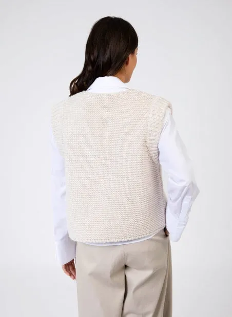 Wren Knit Gilet Ecru