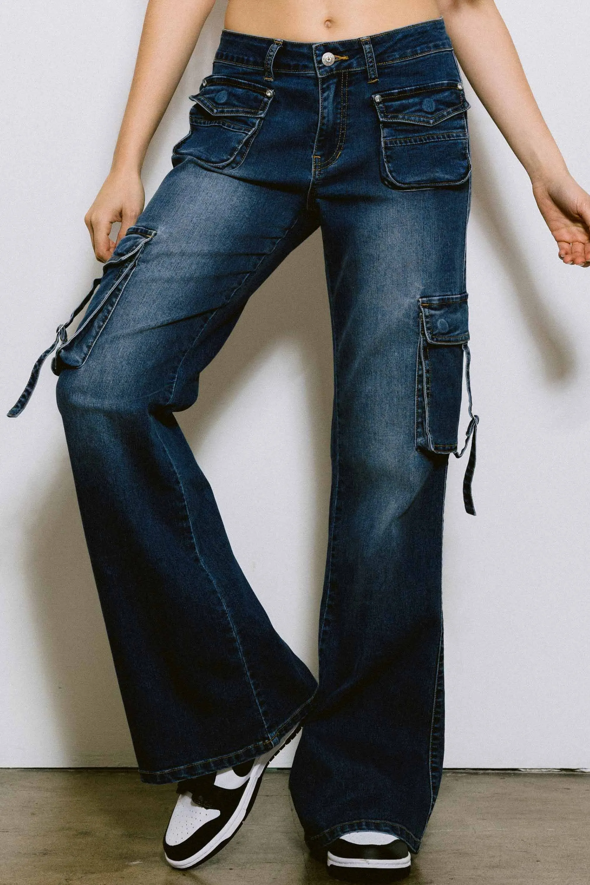 y2k Flare Cargo Jeans