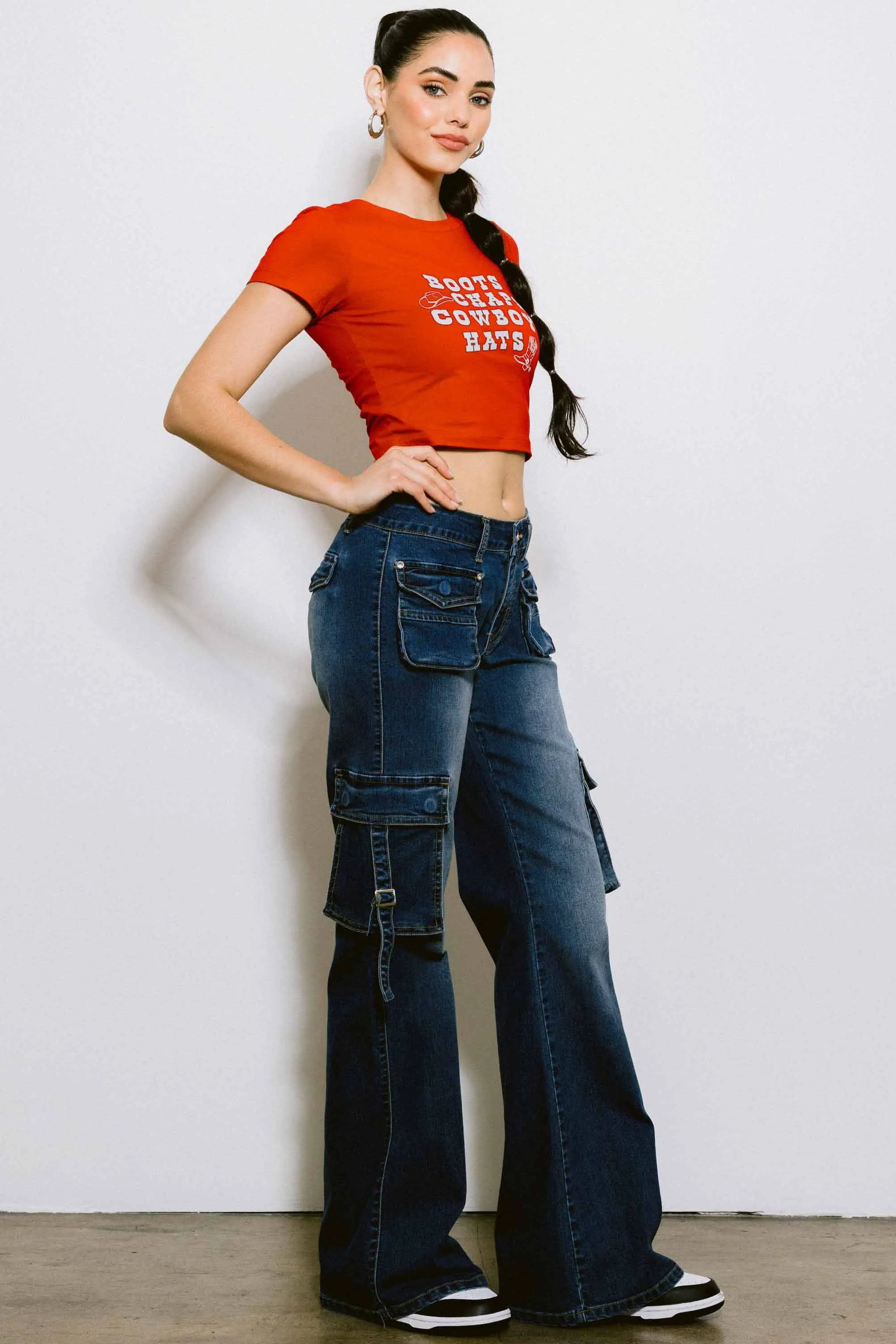 y2k Flare Cargo Jeans