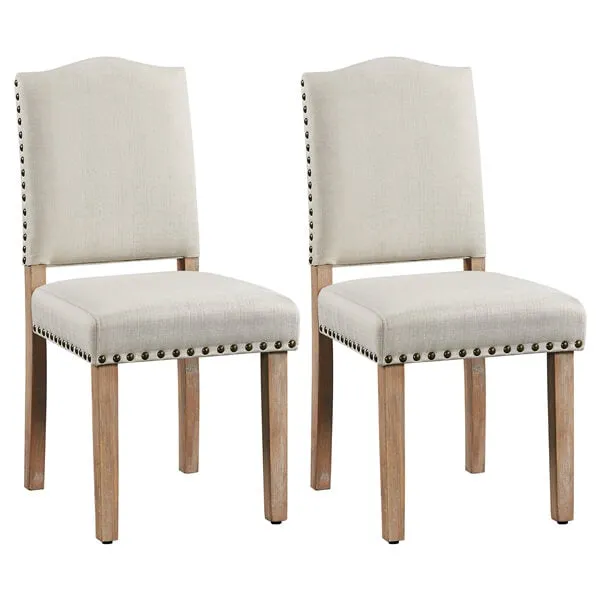 Yaheetech Dining Room Chair Fabric Parsons Chairs with Nailhead Trim