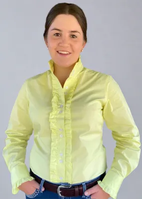 Yellow - Long Sleeve Collared Shirt WITH Ruffles