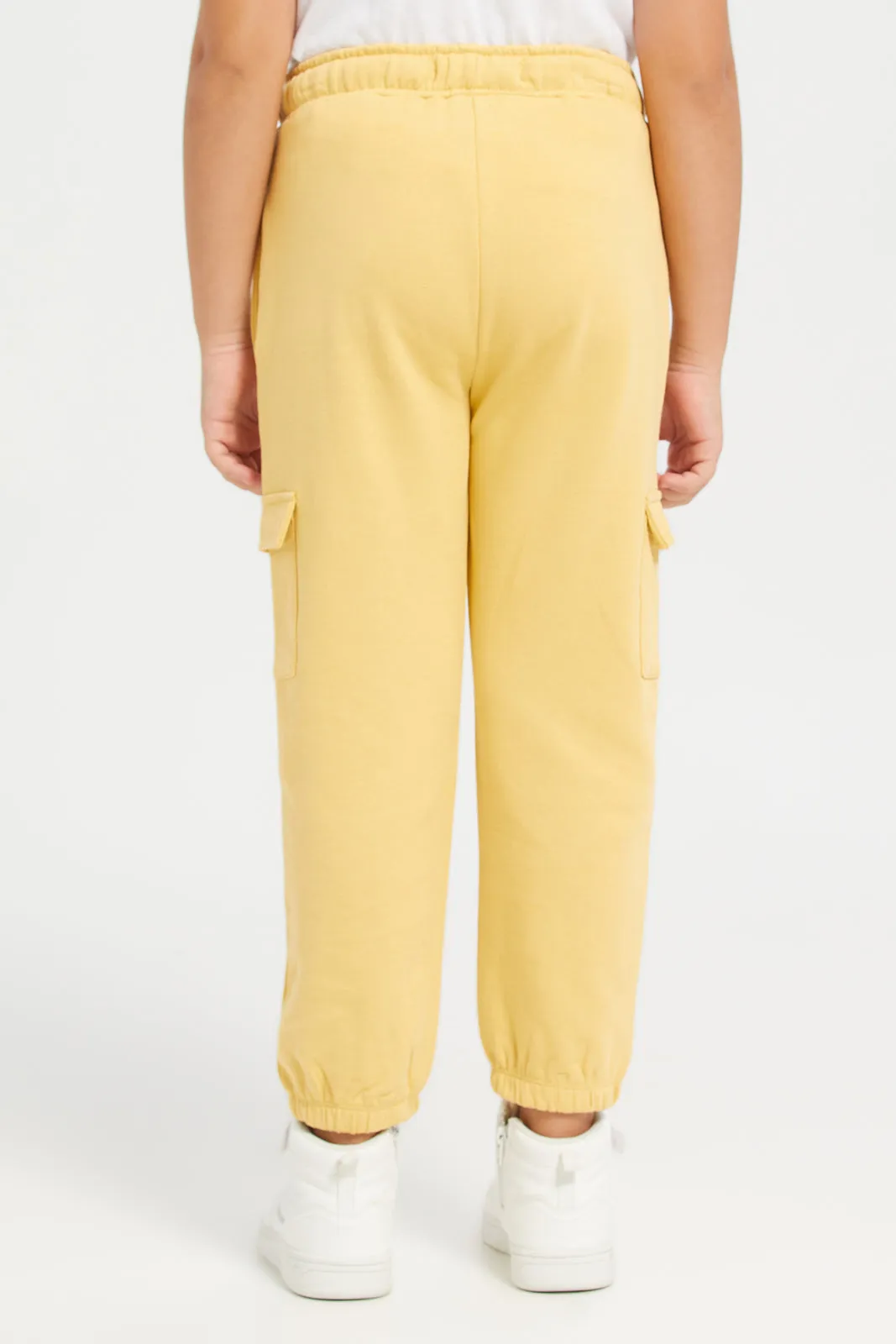 Yellow Track Pants With Cargo Pockets